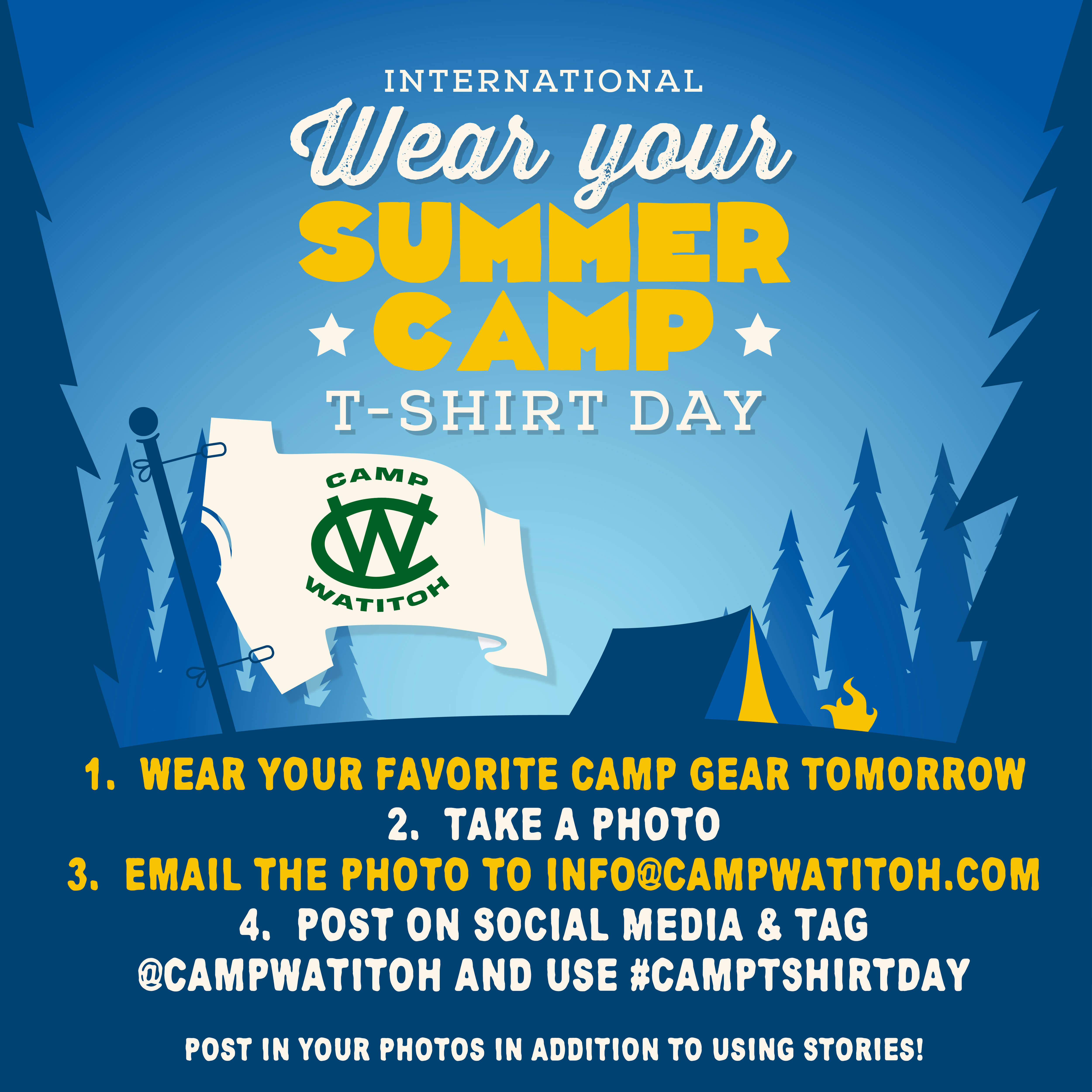 Camp T Shirt Day is Tomorrow!! Camp Watitoh